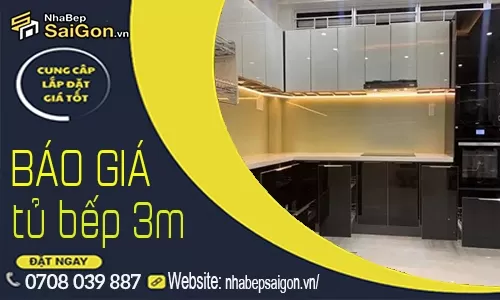 Tổng Hợp Mẫu 20 Mẫu Tủ Bếp Dài 3m Đẹp Kèm Cách Tính Giá