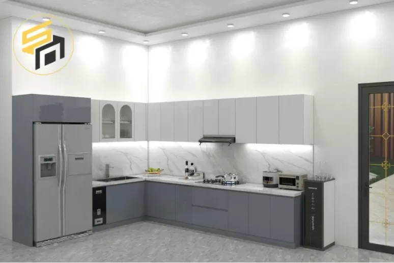 Thiết kế nội thất căn hộ hiện đại tông gỗ sáng và trắng