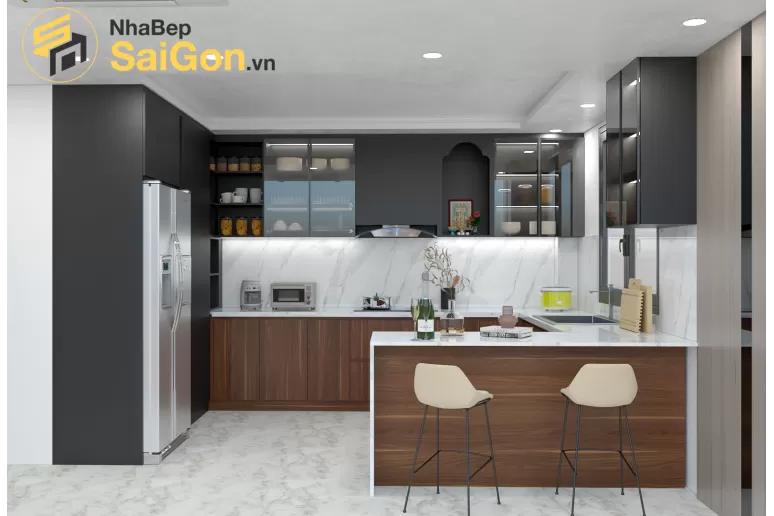 Tủ bếp chữ U - TBU005