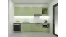 Tủ bếp chữ I MDF chống ẩm An Cường màu xanh sage 