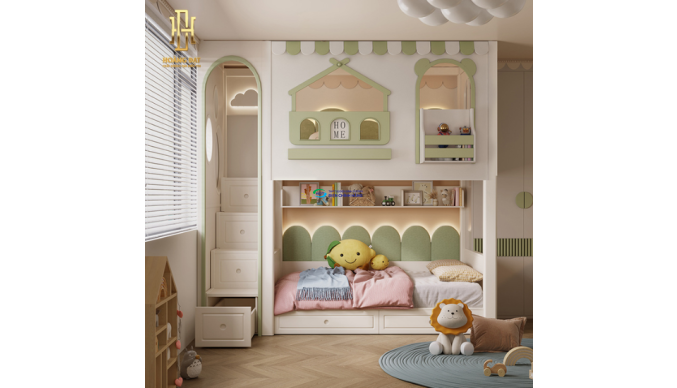 Giường tầng thông minh hiện đại Hoàng Đạt - GT019